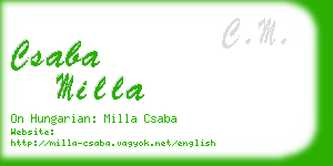 csaba milla business card